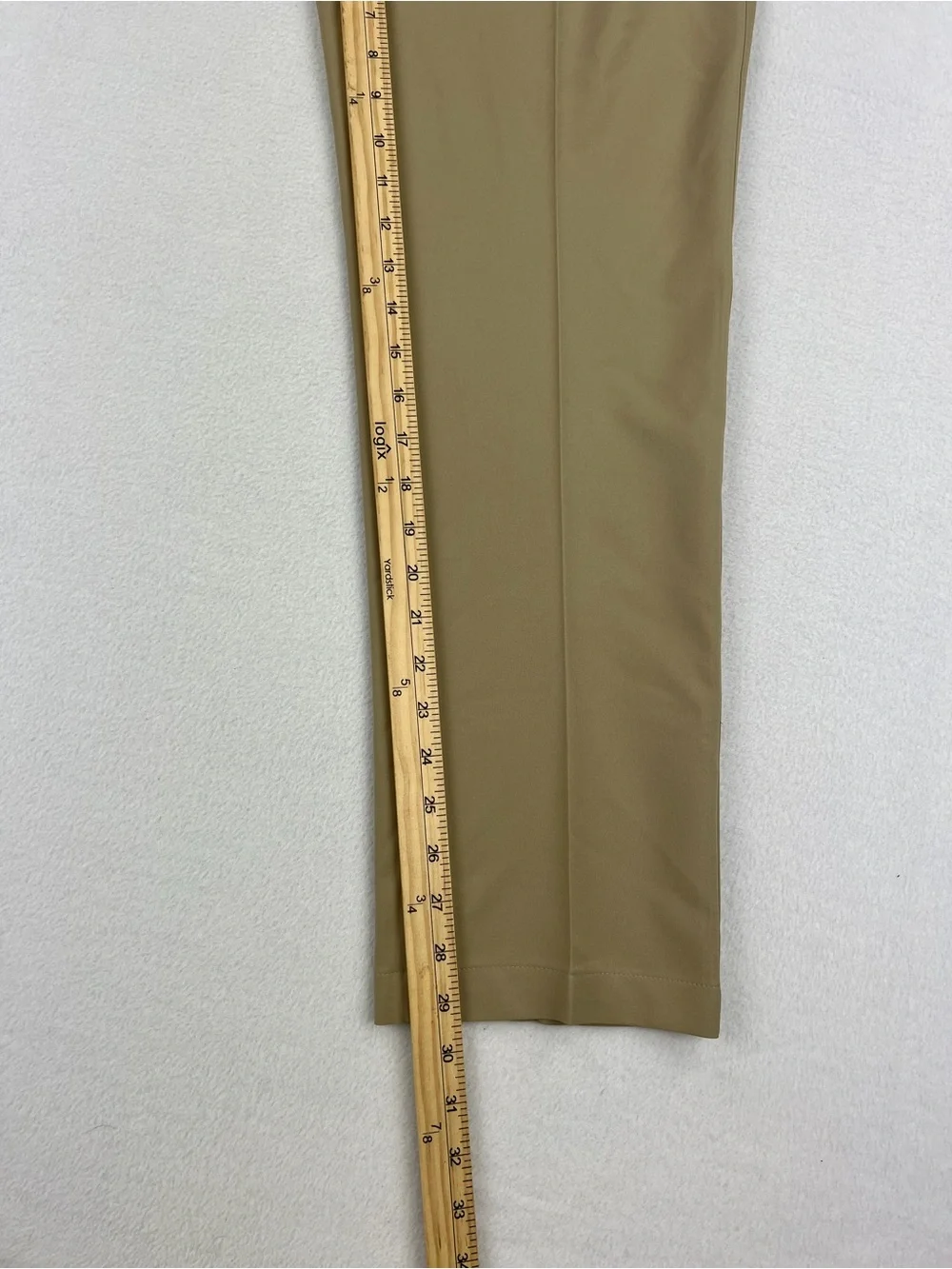 Adidas Mens Adi Advantage Khaki Performance Golf Pants Flat Front Size 35x32